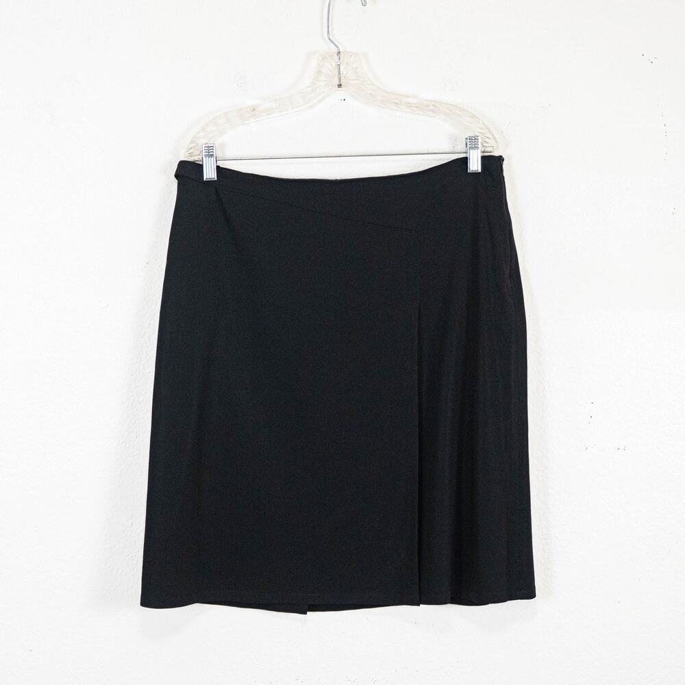Piazza Sempione Black A-Line Skirt Knee Length Wool Size 46IT - Picture 9 of 10